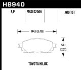 Hawk 16-17 Toyota Hilux Street Super Duty Front Brake Pads thumbnail 2
