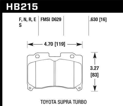 Hawk 93-98 Toyota Supra TT HPS 5.0 Street Front Brake Pads thumbnail 4
