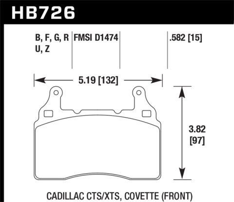 Hawk 2010-2015 Chevy Camaro SS HPS Street Front Brake Pads thumbnail 5
