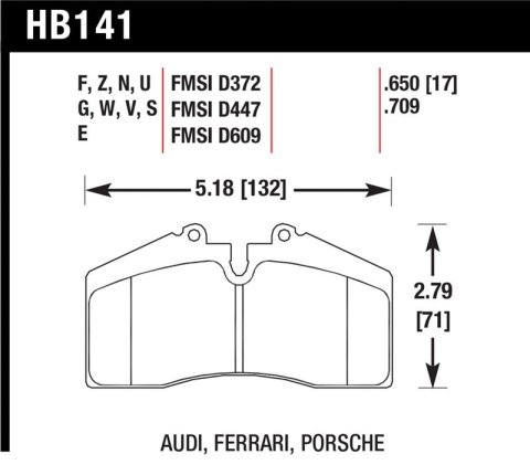 Hawk 94-96 Ferrari 456GT Rear / 91-94 Porsche 911 Rear / 94-98 Porsche 911 Front / 86-91 Porsche 928