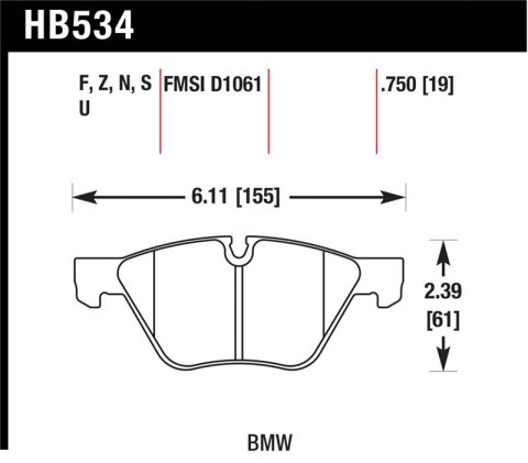 Hawk 08-12 BMW 128i /06 325i/325Xi /07 328i/328Xi /06 330i/330Xi Front HT-10 Race Brake Pads