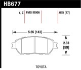 Hawk Lexus 02-03/04-06 ES300/330 Toyota 98-12 Tacoma/Adynl Models Street Perf Ceramic Ft Brake Pads thumbnail 1