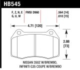 Hawk 2003-2004 Infiniti G35 (w/Brembo Brakes) HPS 5.0 Front Brake Pads thumbnail 5