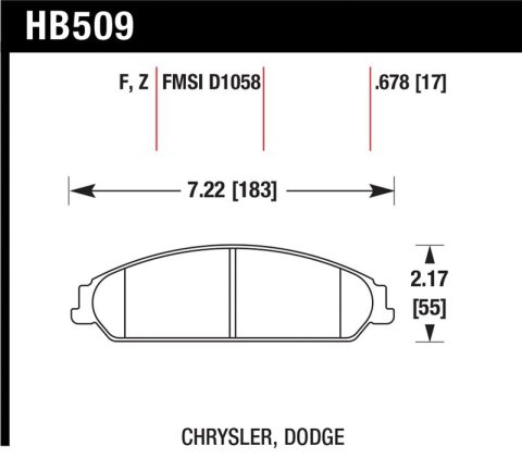 Hawk 2013-2014 Chrysler 200 (w/XR1 Brakes) HPS 5.0 Front Brake Pads thumbnail 1