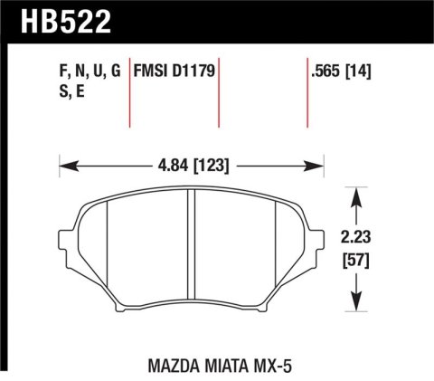 Hawk 2006-2006 Mazda MX-5 Miata Club Spec HPS 5.0 Front Brake Pads thumbnail 1