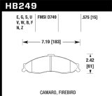 Hawk 1998-2002 Chevrolet Camaro SS 5.7 HPS 5.0 Front Brake Pads thumbnail 3