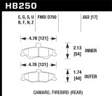 Hawk 1998-2002 Chevrolet Camaro SS 5.7 HPS 5.0 Rear Brake Pads thumbnail 4
