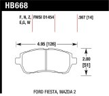 Hawk 2011-2014 Ford Fiesta S Sedan HPS 5.0 Front Brake Pads thumbnail 1