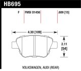 Hawk 2011-2013 Audi A3 Except TDI HPS 5.0 Rear Brake Pads thumbnail 1