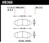 Hawk 2001-2003 Acura CL Type-S HPS 5.0 Front Brake Pads thumbnail 1