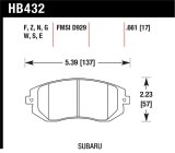 Hawk 2006-2006 Saab 9-2X 2.5i HPS 5.0 Front Brake Pads thumbnail 1