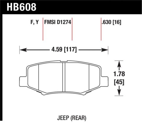 Hawk 2007-2011 Dodge Nitro R/T HPS 5.0 Rear Brake Pads