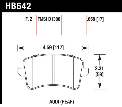 Hawk 2009-2014 Audi A4 HPS 5.0 Rear Brake Pads thumbnail 1