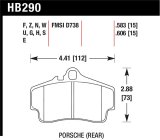 Hawk 98 Porsche 911 Targa/99-08 911 Carrera 4/00-06 Boxster S DTC-70 15mm Rear Brake Pads thumbnail 1