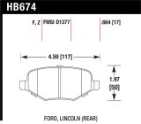 Hawk Ford Edge/Explorer/Flex/Taurus/ Lincoln MKS/MKT/MKX HPS Rear Brake Pads thumbnail 1