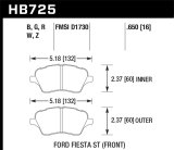 Hawk 2014 Ford Fiesta ST DTC-30 Front Brake Pads thumbnail 7