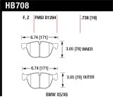 Hawk 07-08 BMW X5 3.0si/4.8i / 09-13 X5 Xdrive / 08-13 X6 Xdrive HPS Front Brake Pads thumbnail 1