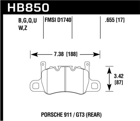Hawk 2019 Porsche 911 Turbo HPS 5.0 Brake Pads thumbnail 2
