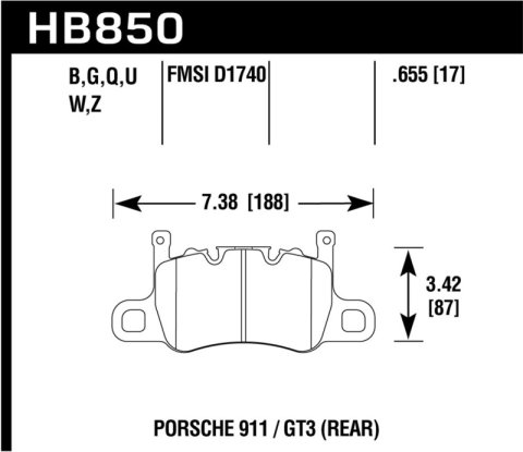 Hawk 2019 Porsche 911 Turbo HPS 5.0 Brake Pads thumbnail 3