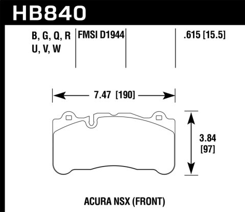 Hawk 2017 Acura NSX DTC-60 Street Front Brake Pads thumbnail 1