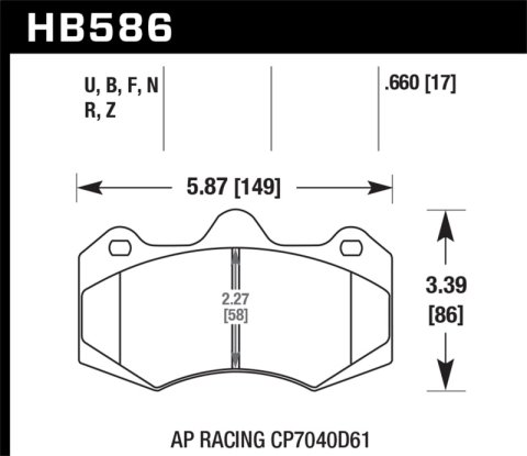 Hawk AP Racing CP7040 HP Plus Street Brake Pads thumbnail 3