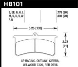 Hawk Blue 9012 Wilwood SL/AP Racing/Outlaw 20mm Race Brake Pads thumbnail 5