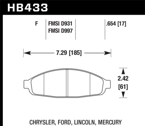 Hawk 03-11 Ford Crown Victoria HPS 5.0 Front Brake Pads thumbnail 2