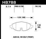 Hawk 15-17 VW Golf / Audi A3/A3 Quattro HP+ Street Front Brake Pads thumbnail 2