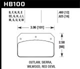 Hawk Dynalite/Outlaw/Sierra Caliper DTC-70 .625 Thickness Motorsports Brake Pads thumbnail 3
