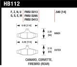 Hawk 84-96 Corvette /88.5-97 Pontiac Firebird HP+ Street Rear Brake Pad thumbnail 1