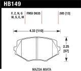 Hawk 94-05 Miata / 01-05 Normal Suspension Performance Ceramic Street Front Brake Pads (D635) thumbnail 1