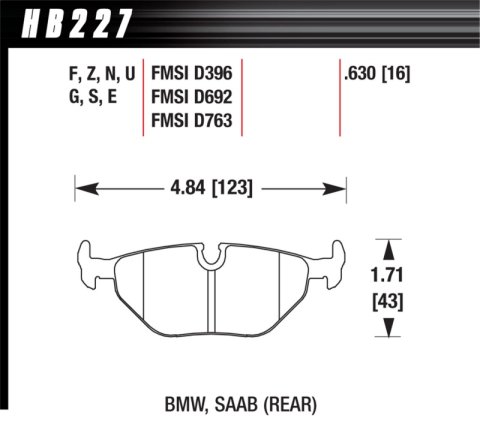 Hawk 95-99 BMW M3 E36 HP+ Street Rear Brake Pads thumbnail 7