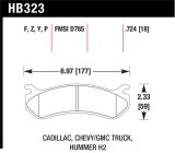 Hawk 06 Chevy Avalanche 2500 / GMC Truck / Hummer Super Duty Street Rear Brake Pads thumbnail 1