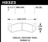 Hawk 06 Chevy Avalanche 2500 / GMC Truck / Hummer Super Duty Street Rear Brake Pads thumbnail 9