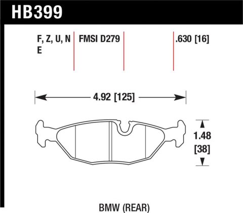 Hawk 84-4/91 BMW 325 (E30) HP+ Street Rear Brake Pads
