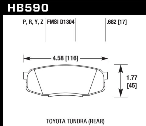 Hawk 2019 Toyota Tundra/2019 Lexus NX300 HP Plus Brake Pad Set thumbnail 2
