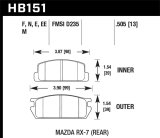 Hawk 1985 Mazda RX-7 1.1L GS Rear ER-1 Brake Pads thumbnail 2
