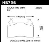 Hawk 2014 Cadillac CTS Vsport Performance Round Weights Front ER-1 Brake Pads thumbnail 2