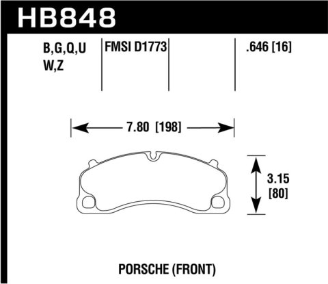 Hawk 16-19 2019 Porsche 911 4.0L (Ex. Ceramic Composite Brakes ) Street Front DTC-60 Brake Pads thumbnail 3