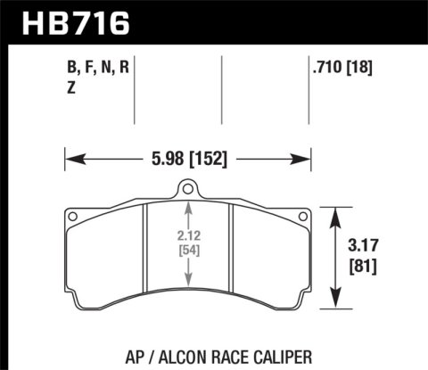 Hawk AP Racing/Alcon Universal DTC-70 Race Brake Pads thumbnail 1