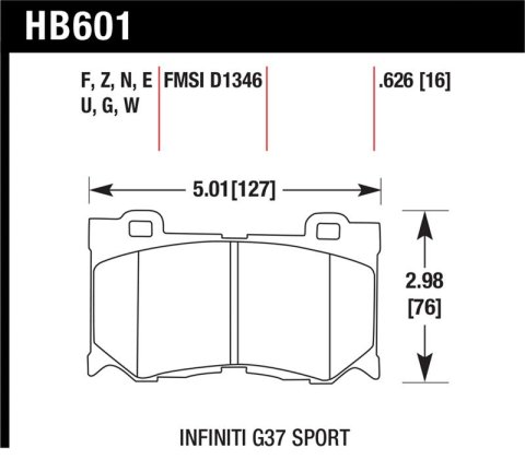 Hawk Infiniti G37 Sport HP+ Street Front Brake Pads