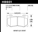 Hawk Infiniti G37 Sport HP+ Street Front Brake Pads thumbnail 6