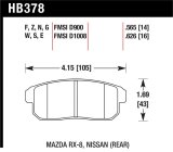 Hawk Mazda RX-8 / Nissan Track DTC-60 Race Rear Brake Pads thumbnail 1