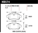 Hawk 07+ Mini Cooper HPS Street Rear Brake Pads thumbnail 1