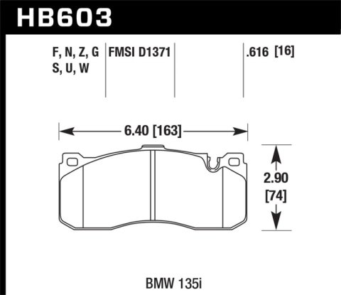 Hawk BMW 135i HPS Street Front Brake Pads thumbnail 4