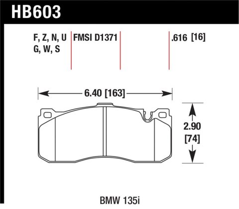 Hawk BMW 135i DTC-60 Race Front Brake Pads thumbnail 1
