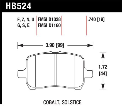 Hawk 05-07 Cobalt SS / 08-09 HHR / 04+ Malibu / 07A+ G5 GT / 06+ G6 / HPS Street Front Brake Pads thumbnail 1