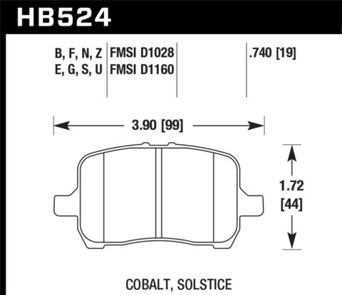 Hawk 05-07 Cobalt SS / 08-09 HHR / 04+ Malibu / 07A+ G5 GT / 06+ G6 / HPS Street Front Brake Pads thumbnail 7