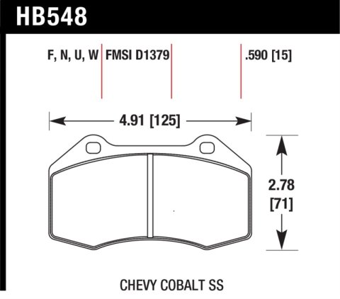 Hawk Renault Clio / Cobalt SS HPS Street Front Brake Pads thumbnail 4