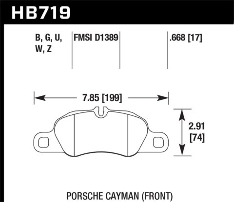Hawk 13-16 Porsche 911 Front HPS 5.0 Brake Pads thumbnail 3